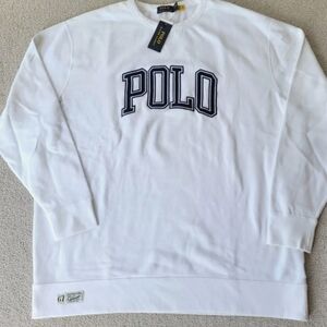 Polo Ralph Lauren Men's POLO 67 Fleece Pullover Sweatshirts White Big &Tall 4XB/